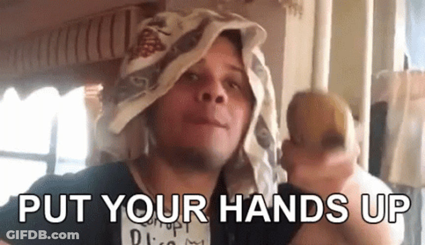 Banana Gun Put Your Hands Up GIF
