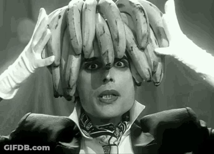 Banana Hair Freddie Mercury Queen GIF
