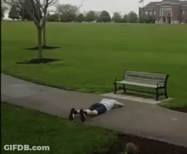 Banana Man Slipping On The Park GIF