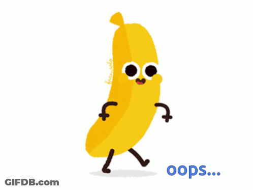Banana Saying Oops GIF