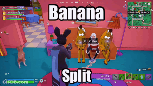 Banana Split Video Game Screenshot GIF