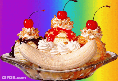 Banana Split With Three Cherries GIF
