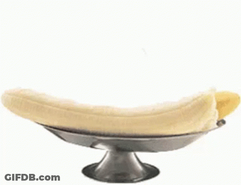 Banana Split With Three Ice Cream Flavors And Whipped Cream GIF