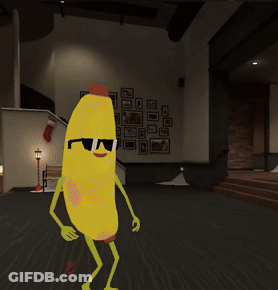 Banana Wearing Sunglasses Walking GIF