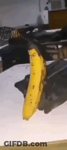 Banana With Painted Face GIF