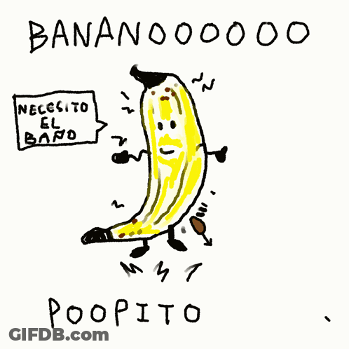 Banana With Sign Necesito El Bano GIF