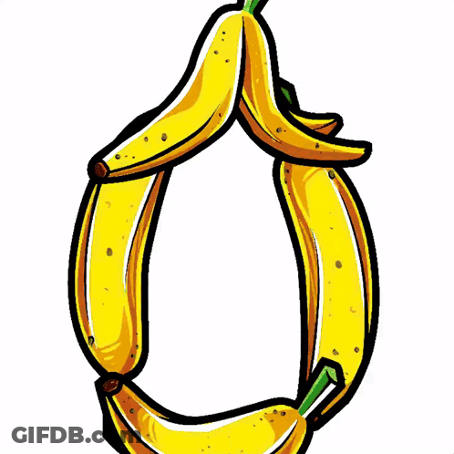 Bananas Arranged As Number Six GIF