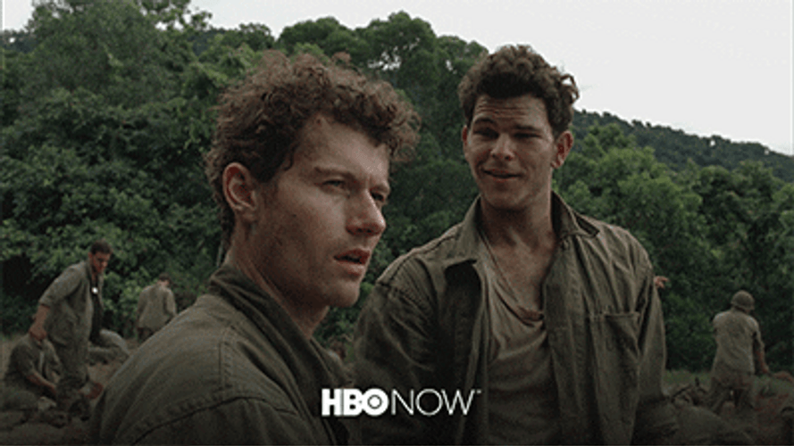 Band Of Brothers James Badge Dale And Comrade GIF