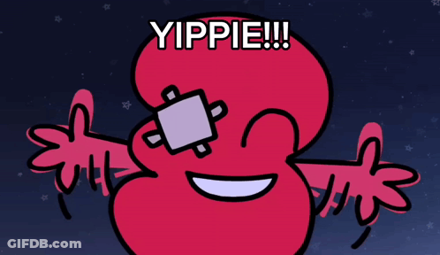 Bandaged Cartoon Saying Yippie GIF