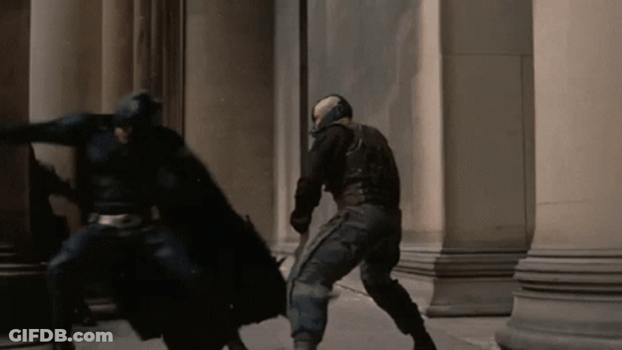 Bane Fights Batman GIF