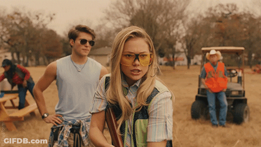 Bang Cute Girl Amazing Skeet Shooting GIF