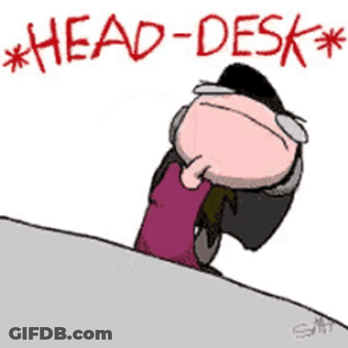 Bang Head Desk Angry Frustration Regret GIF