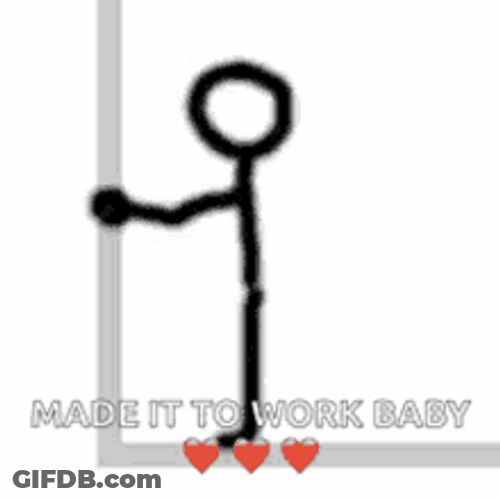 Bang Head Made It To Work Baby GIF