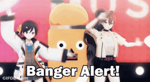 Banger Alert Is Displayed On A Poster With Cartoon Characters GIF