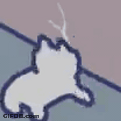 Banging Head Against Wall Cat Cartoon GIF