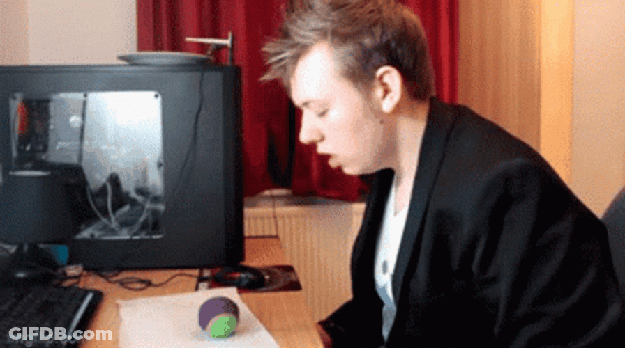 Banging Head Against Wall Guy Frustrated At Work GIF