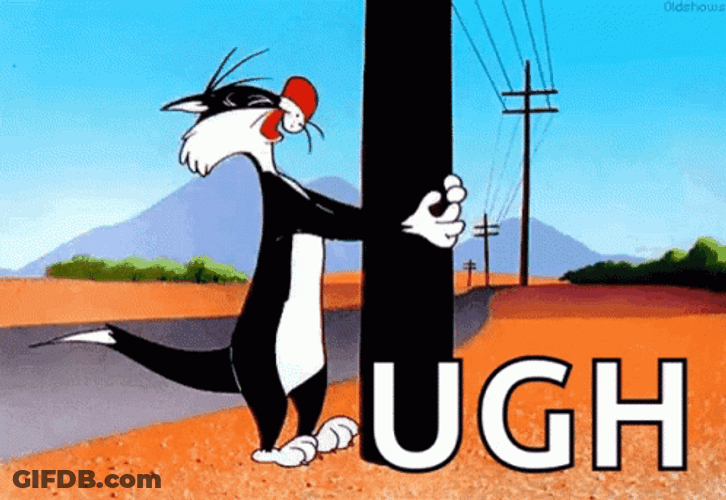 Banging Head Against Wall Sylvester Bugs Bunny Ugh GIF