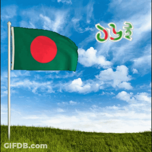 Bangladesh Flag Flying In Wind GIF