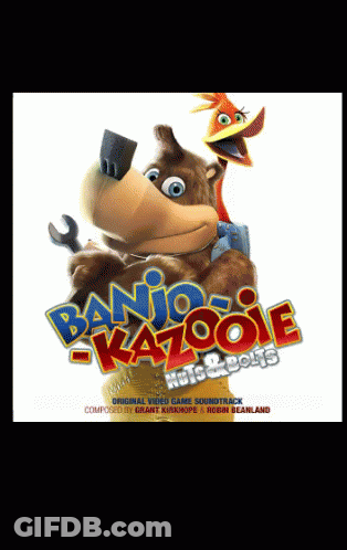 Banjo Kazooie Poster With Bear And Bird GIF