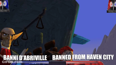 Banni D' Abriville Is Banned From Haven City In A Video Game GIF