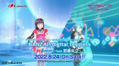 Banzai Digital Trippers Hatsune Miku And Aqours GIF