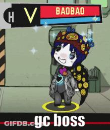 Baobad Standing In Front Of GC Boss Sign GIF
