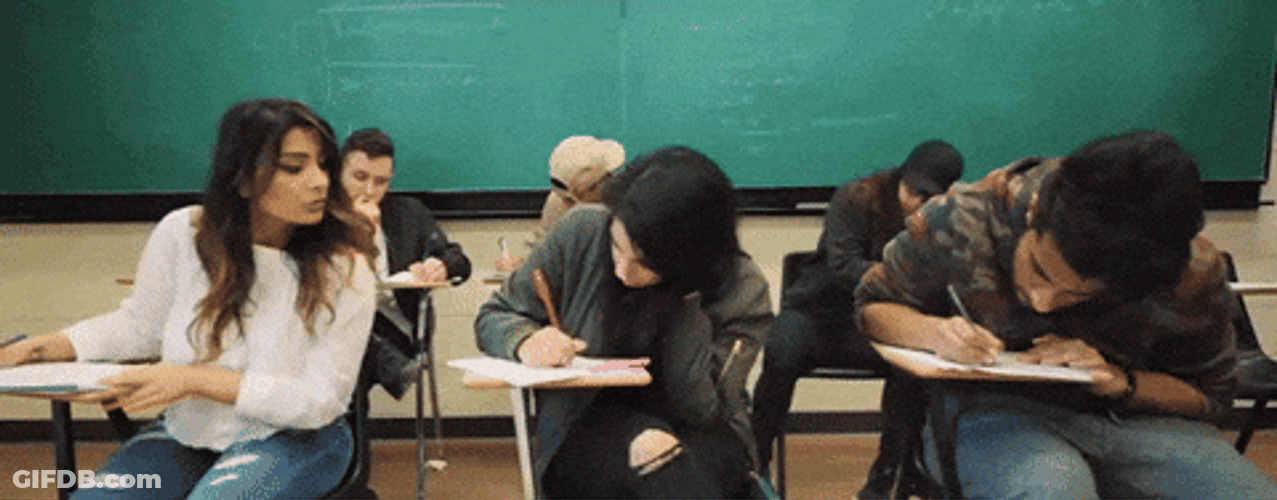 Bar Exam Takers Copying Answers GIF