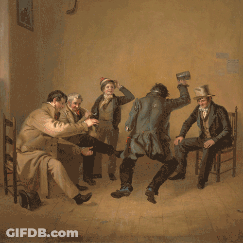 Bar-Room Scene Painting Party Time GIF