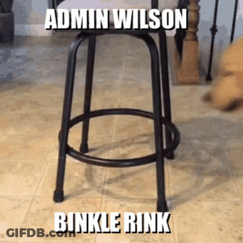 Bar Stool Saying Admin Wilson Binkle Rink GIF