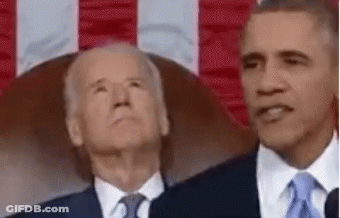 Obama And Biden Standing Next To Flag GIF