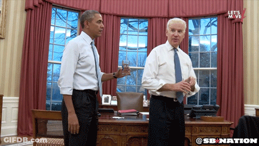 Barack Obama And Joe Biden Drinking GIF