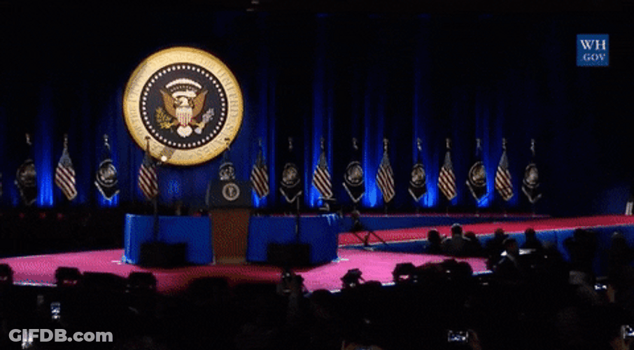 Barack Obama Coming Up On Stage GIF