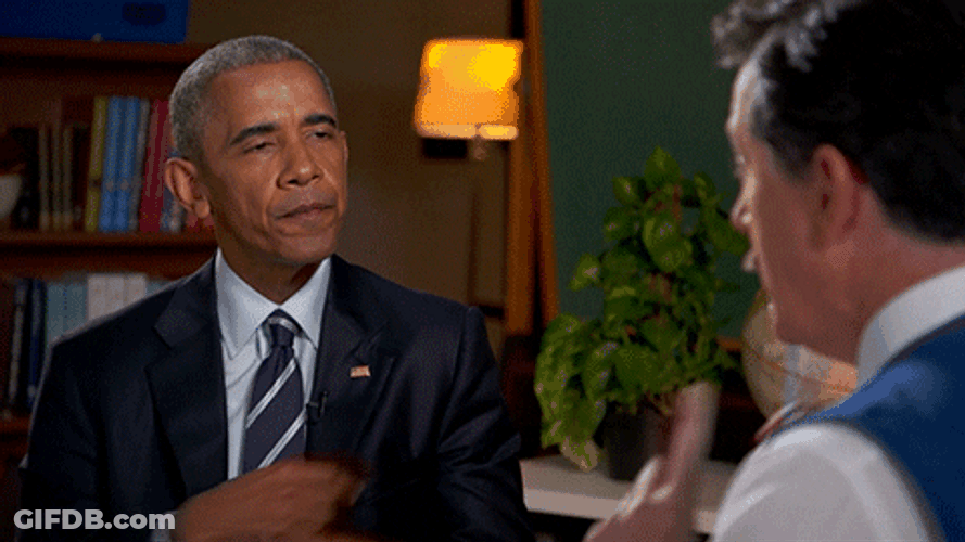 Barack Obama Deep Thinking Interview GIF