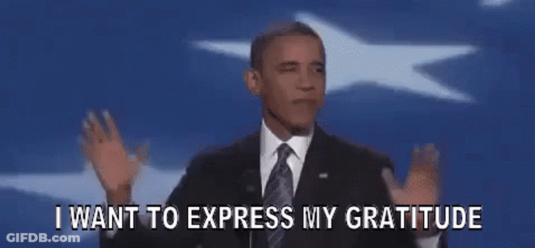 Barack Obama Express Gratitude GIF