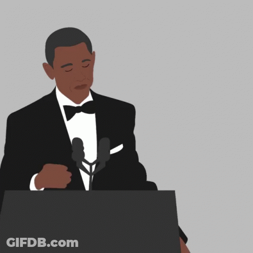 Barack Obama Hand On Mouth At Podium GIF