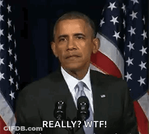 Barack Obama Is Giving A Speech In Front Of An American Flag And Saying Really ? Wtf . GIF