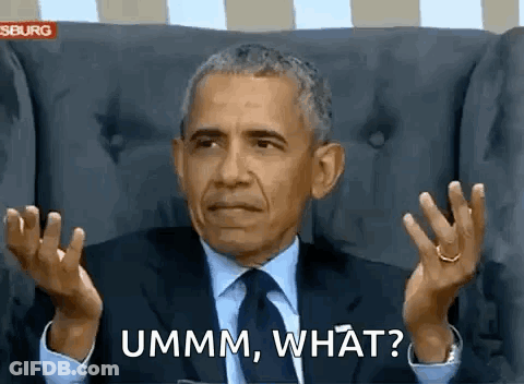 Barack Obama Is Sitting In A Chair Making A Funny Face And Asking , Ummm , What ? GIF
