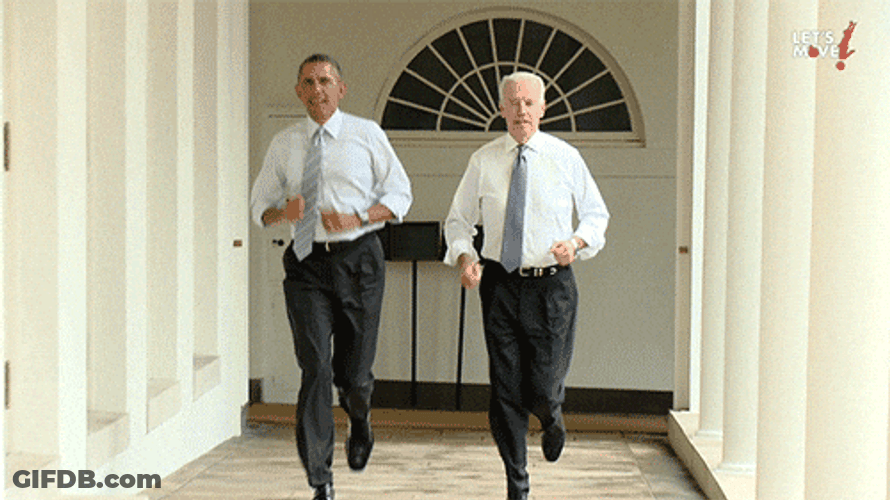 Barack Obama Joe Biden Trotting GIF