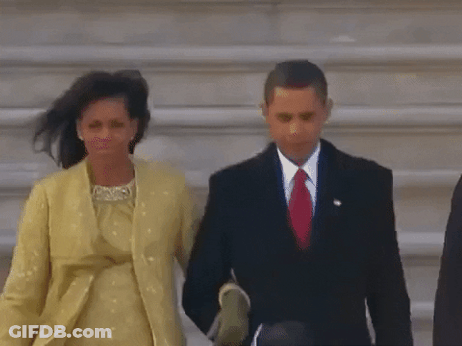 Barack Obama Michelle Obama Linked Arms GIF
