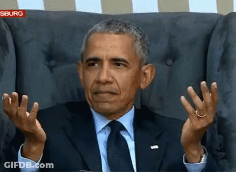 Barack Obama Sitting In Chair With Hands Up GIF
