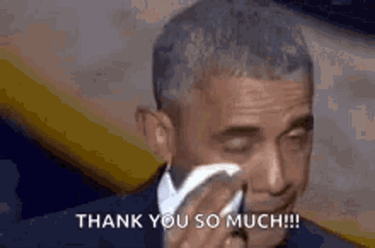 Barack Obama Tearing Thank You GIF