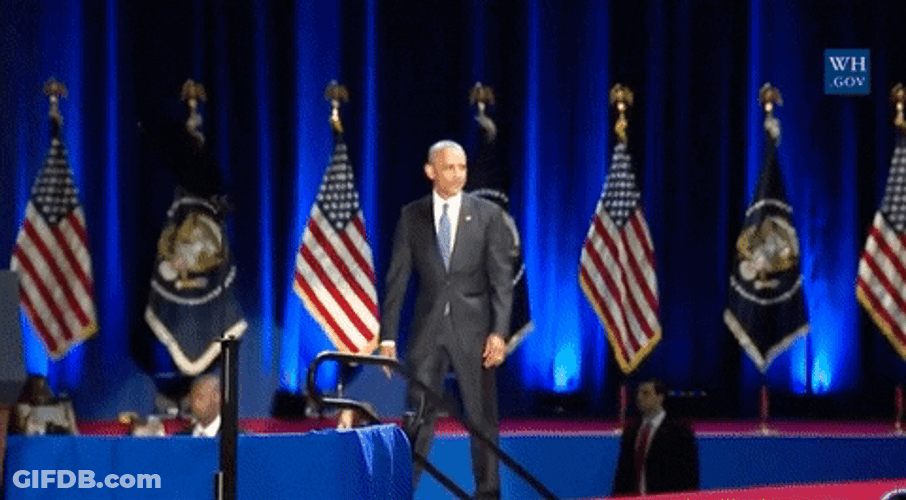 Barack Obama Waving To Crowd GIF