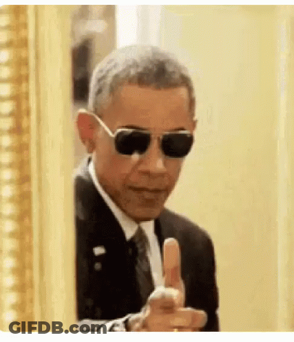 Barack Obama Wearing Sunglasses Pointing At Mirror GIF