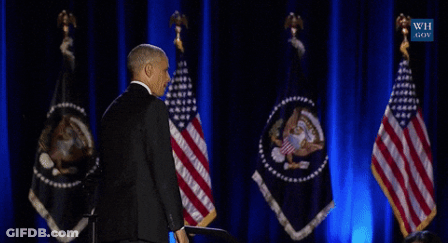 Barack Obama Welcoming Michelle Obama On Stage GIF