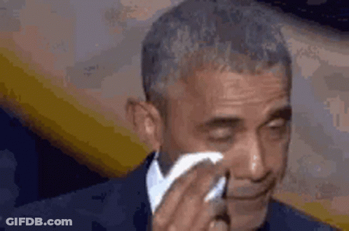 Barack Obama Wiping Eyes With Tissue GIF