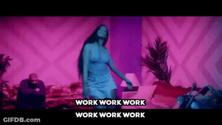 Barbadian Singer Rihanna Work  Music Video Dancing GIF