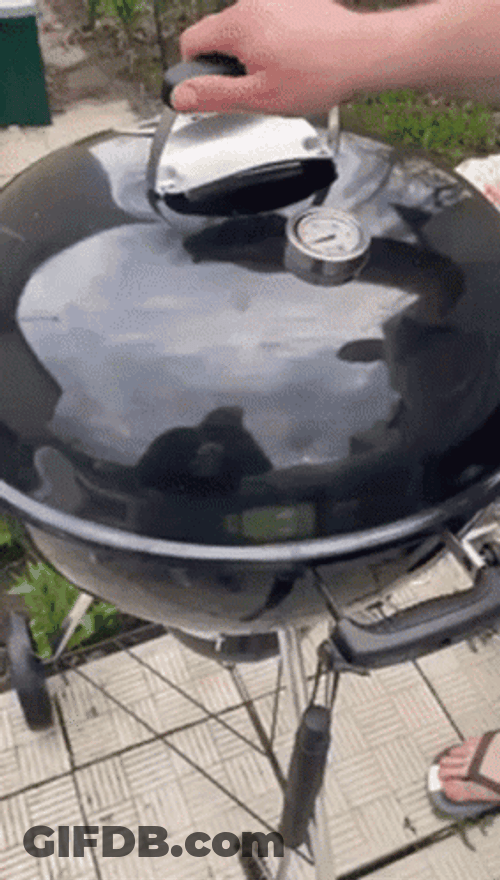 Barbecue Grill Turning Over Mishap GIF