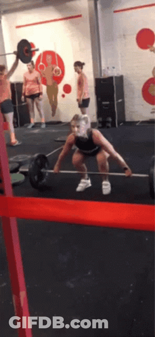 Barbell Row Returning Epic Fail GIF