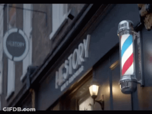 Barber Shop Sign Saying History GIF