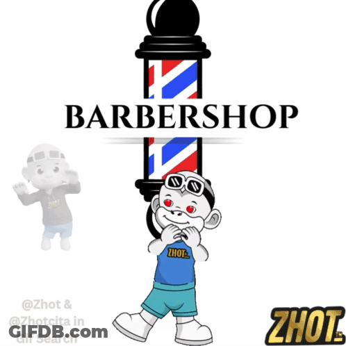 Barbershop Logo With Monkey GIF